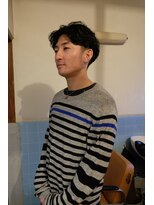 ノフ(knof)&nbsp;刈り上げセンターパート × ニュアンスパーマ × フェザーパーマ