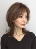 ミディアムレイヤー×白髪ぼかしカラー30代40代50代60代