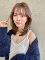 レーヴバイロンド 仙台(Reve by Lond) ミディアムレイヤー顔周りカット髪質改善ミルクブラウン縮毛矯正
