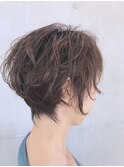 カジュアルパーマ☆スパイキーショート似合わせグレージュカラー