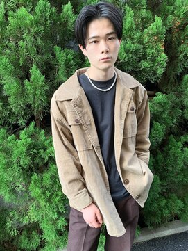 マリアバイアフロート(Maria by AFLOAT) 【山田】前下がりメンズセンターパートスリークショート