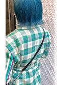 『Shoya』切りっぱなしボブ×ターコイズブルー