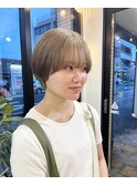 ハイトーン/ショート/ベージュ/マッシュショート