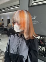 ジルバイジゼル(JILL by GiseL)&nbsp;K_セクションカラーオレンジ/ホワイトベージュ