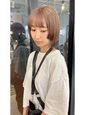 切りっぱなしボブ×ベージュ×エンドカラー