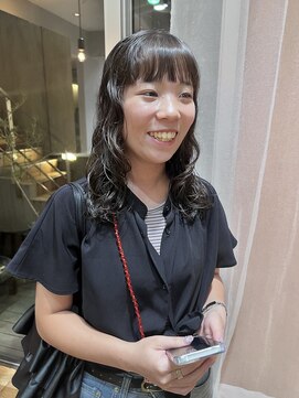 ジェノ(JENO by apish) ミディアムのゆるめパーマ！前髪重め！