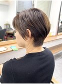 くびレイヤーグレーベージュニュアンスカラー白髪染め白髪ぼかし