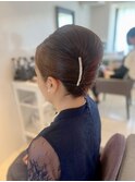 夜会巻き　お呼ばれヘア　結婚式ヘア　アップスタイル