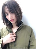 茨木/アッシュグレージュで大人クールなレイヤーボブ