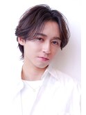 韓国風センターパート/ニュアンスパーマ/ブラウンカラー