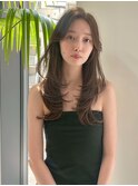 イメチェン 2wayバング 韓国ヘア ロングレイヤー 小顔 前髪