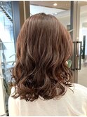 武蔵小杉ミディアム　コテ巻き風パーマ