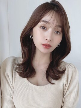 エインアンリー 明治神宮前(AIN.ANLY.) 前髪ふんわりミディアムレイヤースタイルエンドカラー