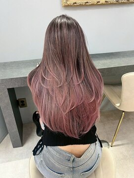 オズ 郡山駅前店(OZ) ケアブリーチベージュで柔らか質感ダブルカラーパープルで透明感