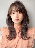 セミディうるツヤ外ハネボブうる艶髪サイドバング薄めバング