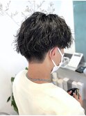 メンズルーズショートフリックパーマツーブロック刈り上げ本厚木