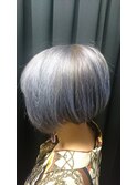 パープルシルバー ショートボブ