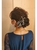 トップ  ゆるふわ サイド ツイスト シニヨン ヘアアレンジ