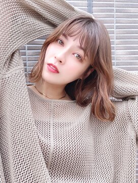 アルバム 新宿(ALBUM SHINJUKU) ラフウェーブ_外ハネボブセクションカラーペールベージュ_78800