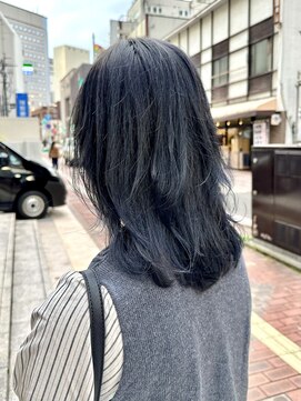 ヘアーメイクオズ(hair make O/S) 韓国風レイヤー☆ブルーグレー