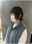 【MANA】ミニウルフ/ぱっつん前髪/暗髪/ショートウルフ