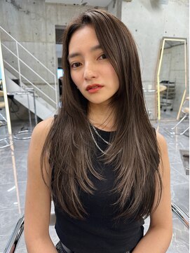 サイン 渋谷(SIGN) 韓国ヘアーハッシュカットレイヤーカットグレージュブリーチ無し