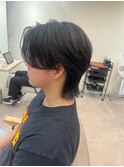 前下がりセンターパートウルフ　ジェンダーレス  メンズライク