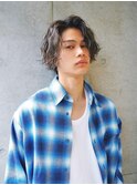 ミディアムパーマ　大人メンズカジュアル