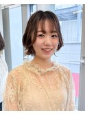 大人ボブパーマ