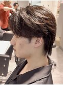 ニュアンスパーマダウンパーマ黒髪韓国マッシュフェザーパーマ