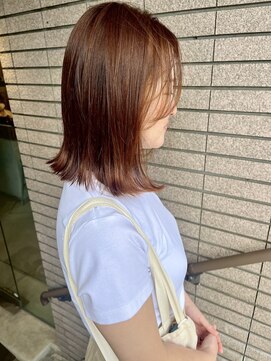 オーク あざみ野(OAK) パツっとロブ×オレンジブラウン