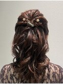 結婚式お呼ばれヘア　ハーフアップ