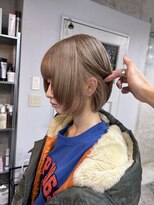 ラフィット 香椎(lafit)&nbsp;ダブルカラーミルクティーベージュ切りっぱなしボブ