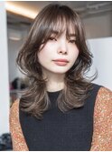 ハッシュカットミディアムレイヤーシャギー韓国ヘア