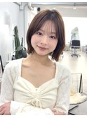 ボブ/くびれヘア/切りっぱなしボブ/小顔ヘア