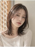 ミディアムレイヤー・長め前髪・艶髪・髪質改善