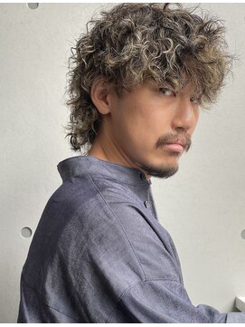 遊人セントラル(CENTRAL) ブリーチハイライト×スパイラルパーマ