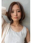大人かわいい/ウルフボブ/透明感ベージュ/20代30代40代
