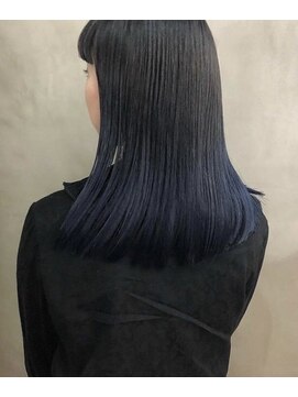 バングヘアーデザイン(BANG HairDesign) ブラック×ブルー グラデーションカラー