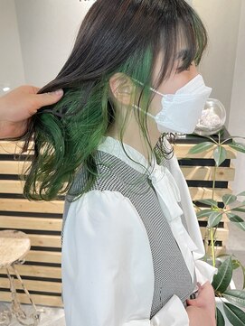 アイリー 名古屋(A/LEE) インナーカラー/グリーン