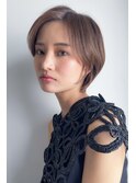 大人可愛い20代30代40代黒髪前下がりショートボブ丸みショート