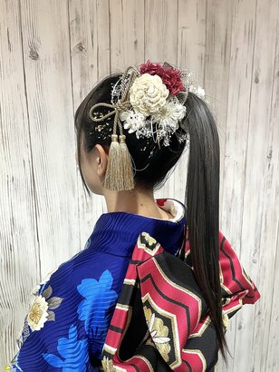 成人式 和装 着物 櫛・笄セット 髪飾り かんざし 2点セット 箱付き 