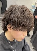 渋谷波巻きスパイラルパーマメンズカットマッシュウルフfifth