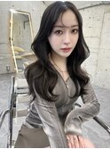 韓国ヘアーハッシュカットレイヤーカットグレージュブリーチ無し