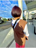 艶ボルドーミニボブ