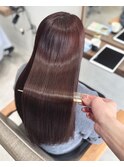 艶髪チェリーブラウン　髪質改善ストレート　オーダーメイド