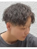 縦落ちツイストスパイラルパーマ無造作アップバング
