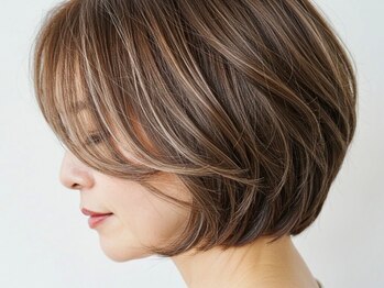 ネオリーブアオバ 高田馬場店(Neolive aoba)の写真/[Cut+カラ-+白髪ぼかしハイライト¥14300]髪質改善カラ-/イルミナ×白髪ぼかしハイライト/縮毛矯正/髪質改善