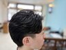 メンズカット＋ナチュラルパーマ＋シェービング＋眉毛カット