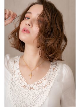 カバーヘア イヴ 戸頭店(COVER HAIR EVE) 外国人風ブリーチオンカラーのグラマラスボブY戸頭10代20代30代